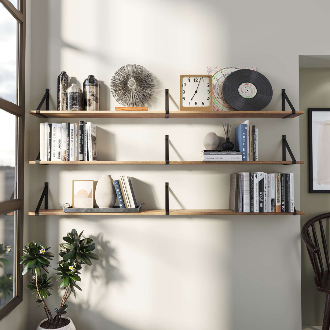 Tirik 3 Piece Paulownia Floating Shelf